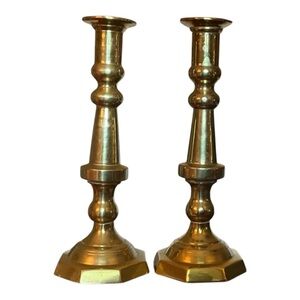 Vintage Elegant Brass Candlestick Holders